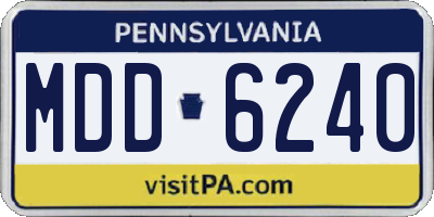 PA license plate MDD6240