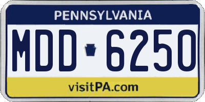 PA license plate MDD6250