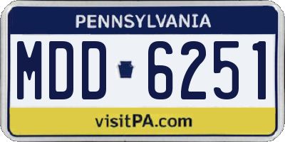 PA license plate MDD6251