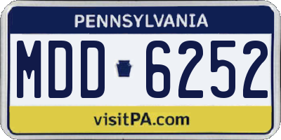 PA license plate MDD6252