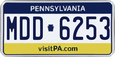 PA license plate MDD6253
