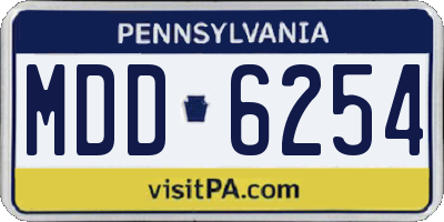 PA license plate MDD6254