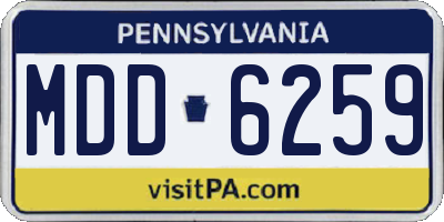 PA license plate MDD6259