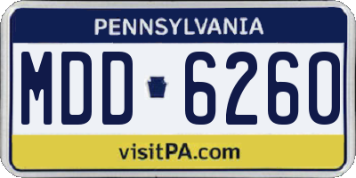 PA license plate MDD6260