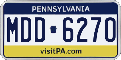 PA license plate MDD6270