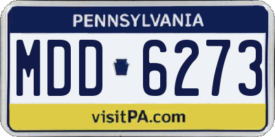 PA license plate MDD6273