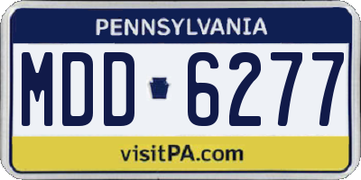 PA license plate MDD6277