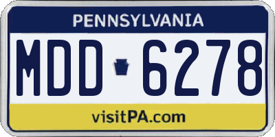 PA license plate MDD6278