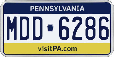 PA license plate MDD6286