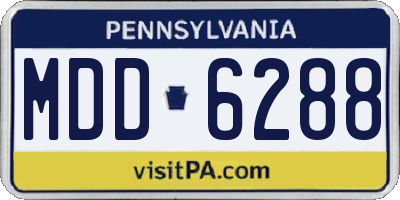 PA license plate MDD6288