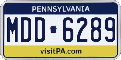 PA license plate MDD6289