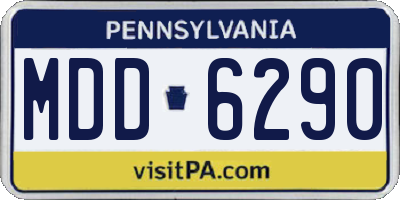 PA license plate MDD6290
