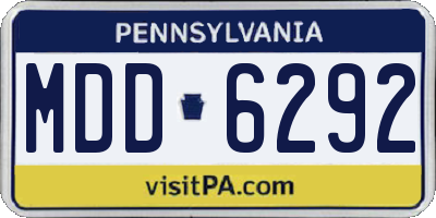 PA license plate MDD6292