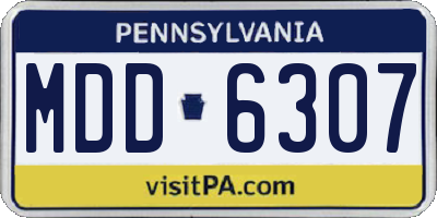 PA license plate MDD6307