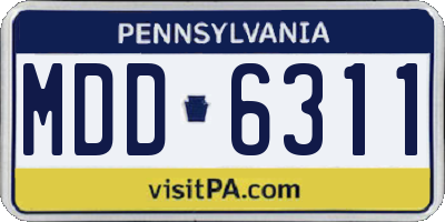 PA license plate MDD6311