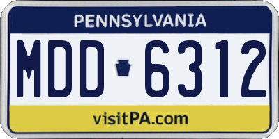 PA license plate MDD6312