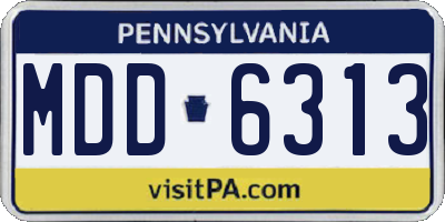 PA license plate MDD6313