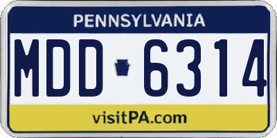 PA license plate MDD6314