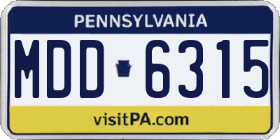 PA license plate MDD6315