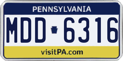 PA license plate MDD6316