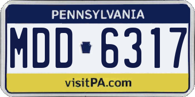 PA license plate MDD6317