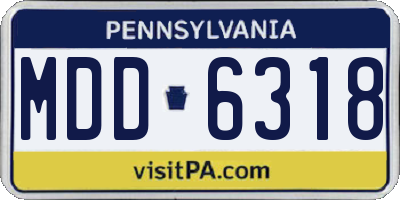 PA license plate MDD6318