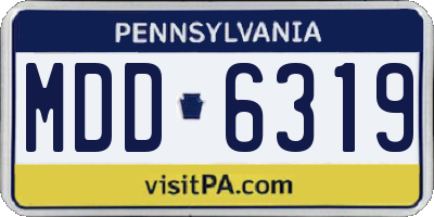 PA license plate MDD6319