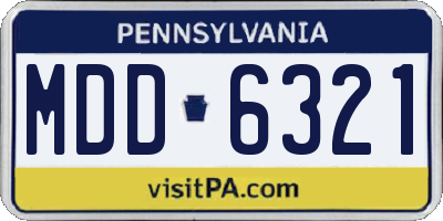 PA license plate MDD6321