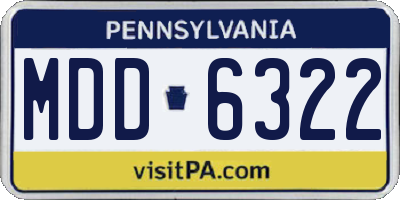 PA license plate MDD6322