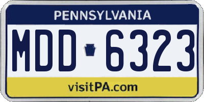 PA license plate MDD6323