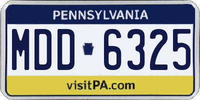 PA license plate MDD6325