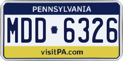 PA license plate MDD6326