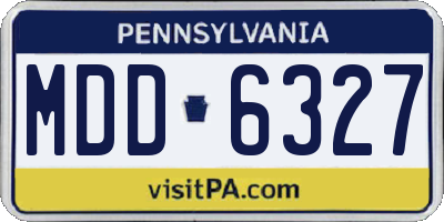 PA license plate MDD6327