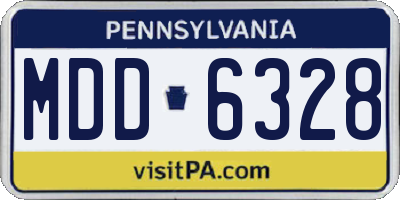PA license plate MDD6328
