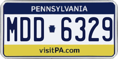 PA license plate MDD6329