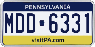PA license plate MDD6331