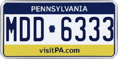 PA license plate MDD6333