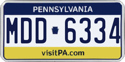 PA license plate MDD6334