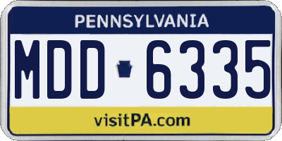 PA license plate MDD6335