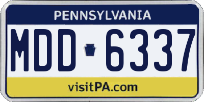 PA license plate MDD6337