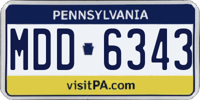 PA license plate MDD6343