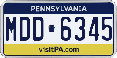 PA license plate MDD6345