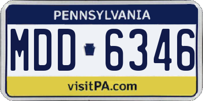 PA license plate MDD6346