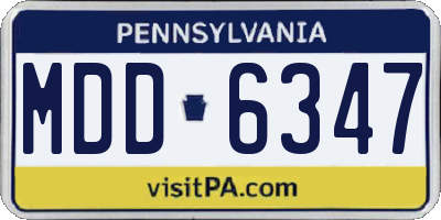 PA license plate MDD6347
