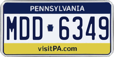 PA license plate MDD6349