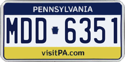 PA license plate MDD6351