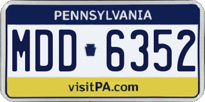 PA license plate MDD6352