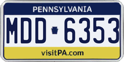 PA license plate MDD6353