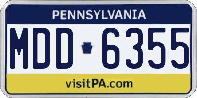 PA license plate MDD6355