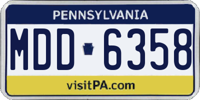 PA license plate MDD6358